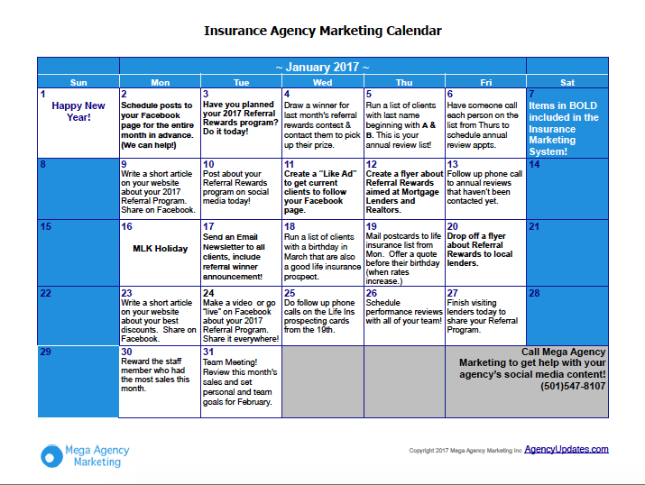 January insurance marketing